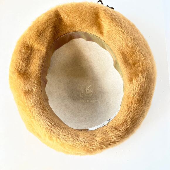 Vintage Jacques Heim Paris Fur Felt Hat Midcentury Mod 1960 Jackie O Retro Jewel - Picture 7 of 13